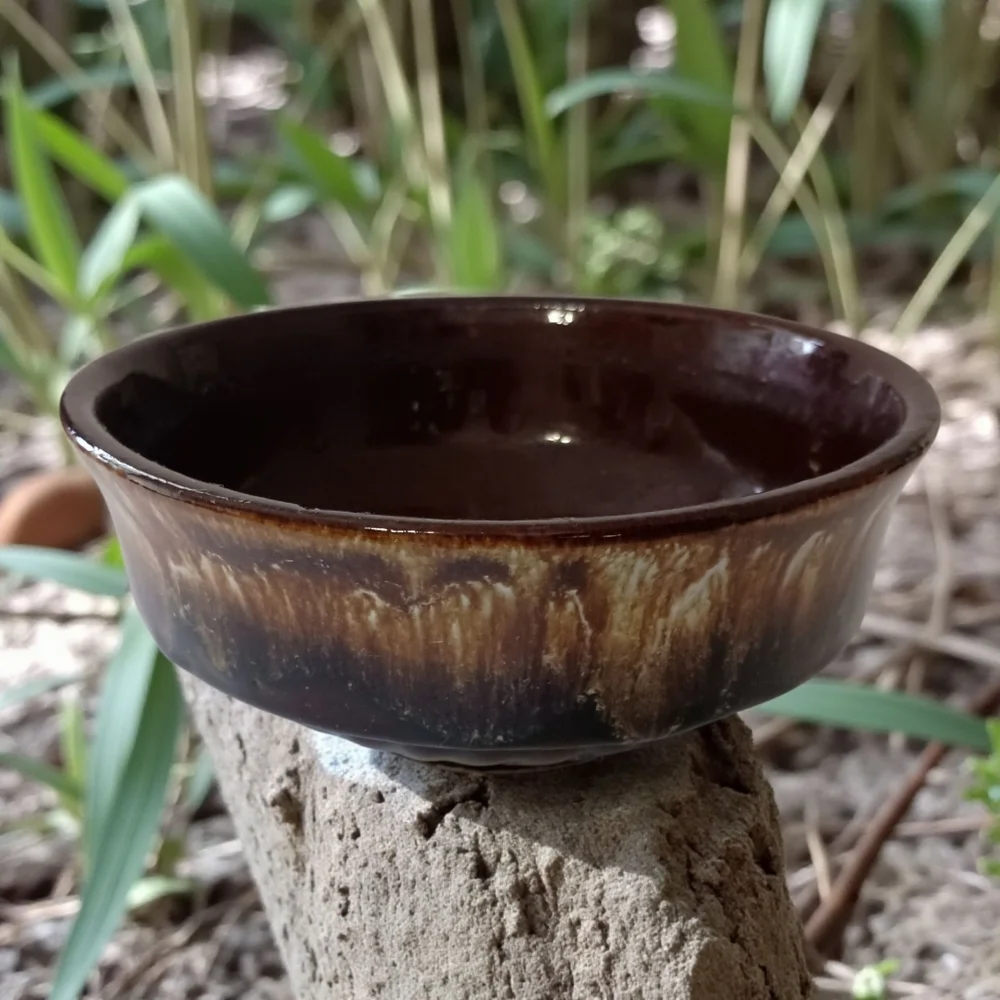 Roseville Robinson Ransbottom Bowl Brown Drip Glaze Mixing Pottery‎ USA Vintage